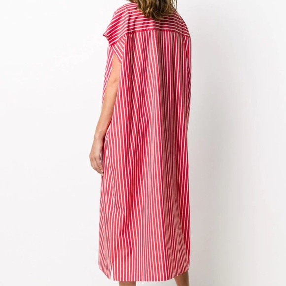 BALENCIAGA Rawcut Cotton Poplin Shirt Dress Red Stripe Size FR 32 XS - Picture 5 of 6